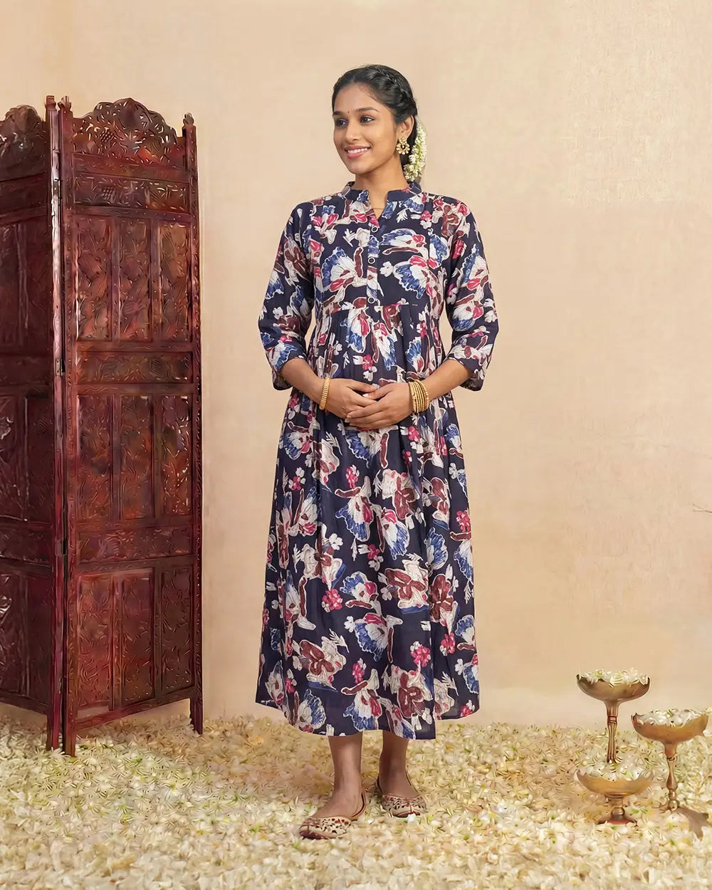 Midnight comfort maternity dress