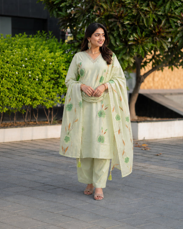 Pista Green Printed Trio